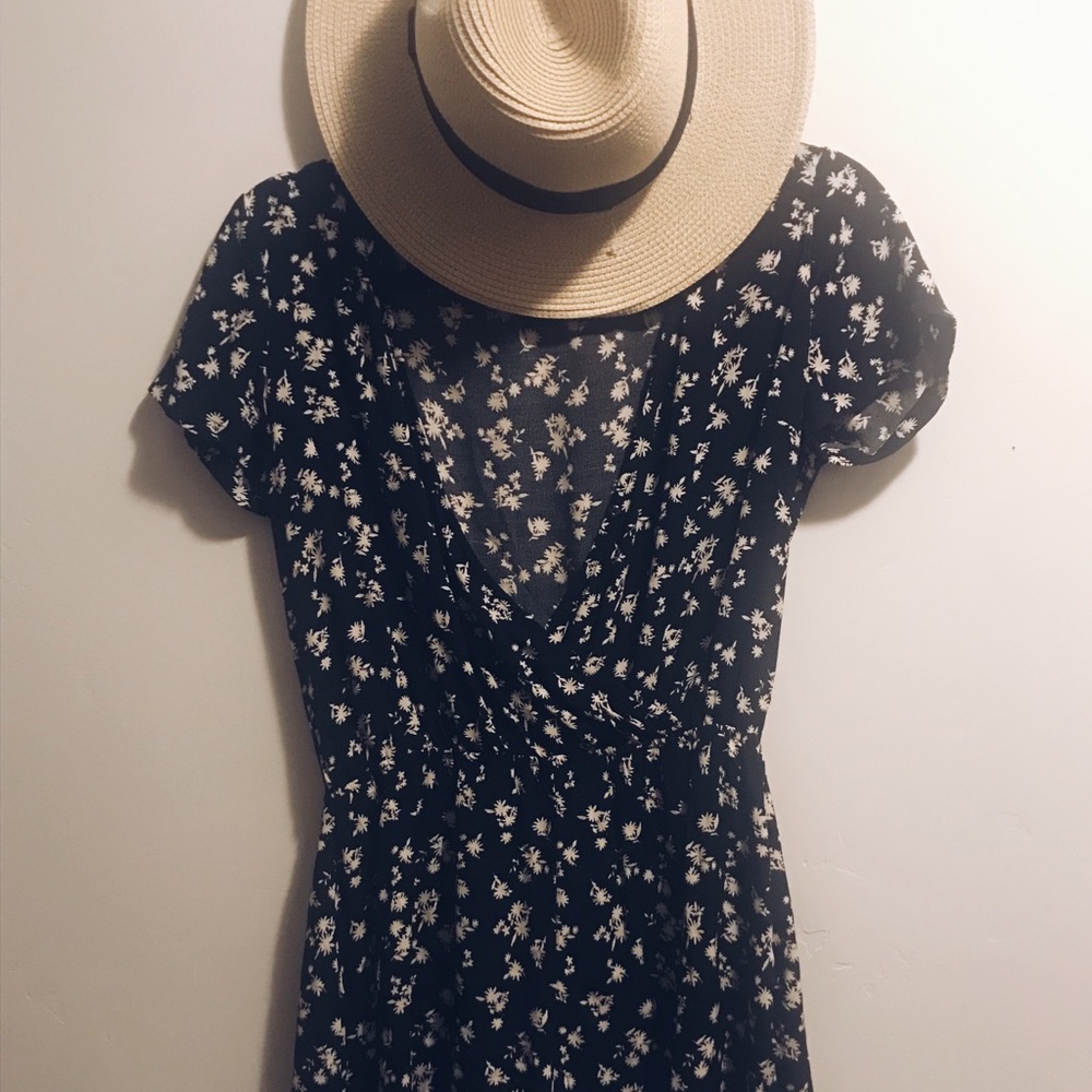 Forever 21 black floral romper